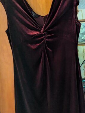 AGB Dress Burgundy Velvet Style Dress Size 14